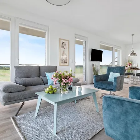 Apartment Beachwavefour- 2og, Meerblick, Balkon, Kamin, Sauna Olpenitz