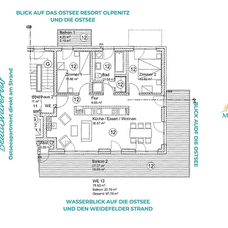 Beachwavefour- 2og, Meerblick, Balkon, Kamin, Sauna